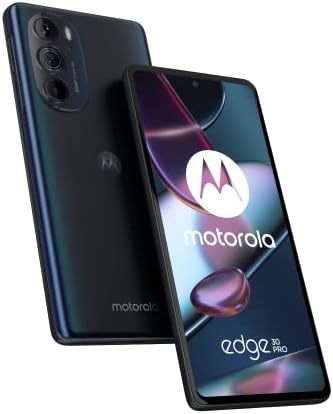 Motorola Moto Edge30 Pro Smartphone (display FHD+ da 6,7", fotocamera da 50 MP, fotocamera da 12/256 GB, 4800 mAh, Android 12), Cosmos Blue, con cover protettiva + adattatore auto [esclusiva su