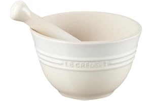 Le Creuset Zaprawa i tłuczek, emaliowana kamionka 11,5 cm, 360 g, 300 ml, Meringue, 81209307160003