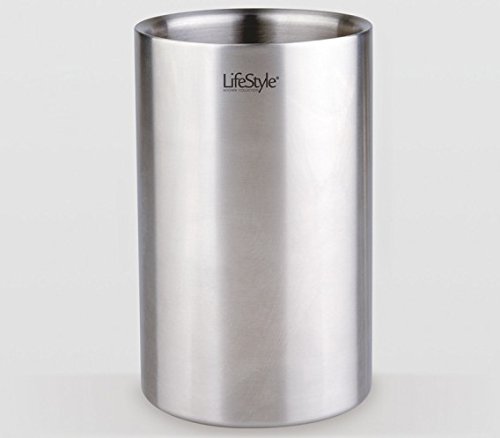 Life Style - Flaschenkühler - Isothermen Eimer für Champagner, Sekt und Wein - Wein & Sektkühler - Doppelwand - Edelstahl - Silber