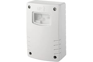 Garza - Detector Crepuscular Regulable para exterior, Protección IP44, Tiempo y luminosidad programables, Blanco
