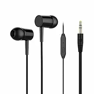 Bhrata Earphone with Mic Or Voice Assistant, Easily Answer Phone Calls, Black