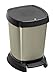 Produktbild Rotho 1116510745 Kosmetikeimer Paso, Inhalt 6 l, aus Kunststoff in Metall-Optik, mit Tretmechanismus,circa 23.4 x 21.9 x 29.5 cm (LxBxH), champagne-metallic