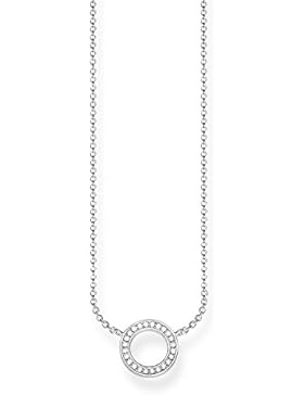 THOMAS SABO Damen Kette KE1650-051-14 925er Sterlingsilber Zirkonia Weiß Silberfarben, Weiß
