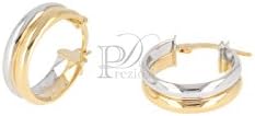 Women's Earrings Circles in Yellow Gold/White Diameter 1.7 cm
