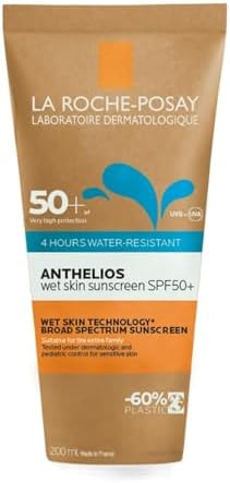 La Roche-Posay Anthelios Dermo-Pediatrics Wet Skin Gel, Crema Solare con SPF 50+, Per Pelli Sensibili dei Bambini, Protezione da Raggi UVA e UVB, Con Glicerina e Acqua Termale, 200 ml