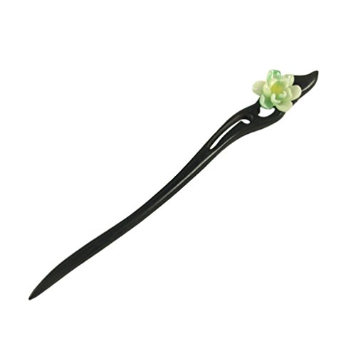 Bochion Chinese Wind Hairpin Antique Handmade Carved Blackwood