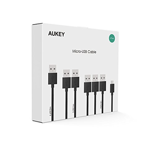 AUKEY Micro USB Cables USB 2 0 6x Pack Carga R pida y Sincronizaci n para Tel fonos Android Negro 6 Pcs 1 x 2M 2 x 1M 3 x 30CM reviews AUKEY Micro USB Cables USB 2 0 6x Pack Carga R pida y Sincronizaci n para Tel fonos Android Negro 6 Pcs 1 x 2M 2 x 1M 3 x 30CM