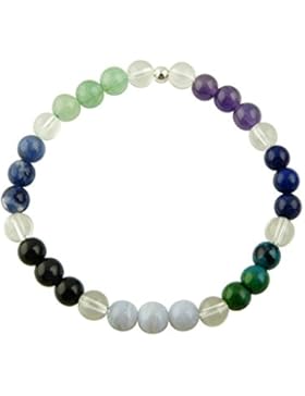 Sunsara Traumsteinshop Edelstein Sternzeichen Armband - Schütze - mit 925er Silber Perle, Heilsteinarmband, Stretcharmband...