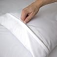 Waterproof Standard Pillow Protectors (Set of 2) – Pillow Cover Waterproof Hypoallergenic, Dust Proof, Zippered, Pillow Cases, TC 144 Poly Cotton, Size: 50x75 cm