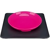 Yummynator 08233 Rutschfeste Matte Mit Futternapf | BPA Frei | Tiernapf-System: Vereint Napf und Platzmatte | Futternapf für Katze oder Hund | Futternapf mit Unterlage | Grau / Pink | Small