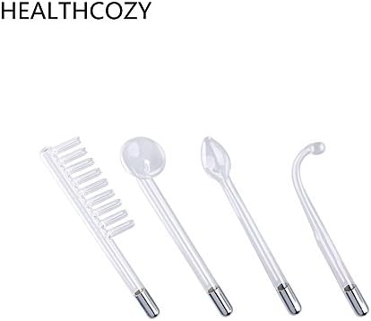 Healthcozy 4 Pcs Glass Tube Darsonval High Frequency Electrode Facial Spa Acne Skin Care Wand Face care Replacement Glaselektrode