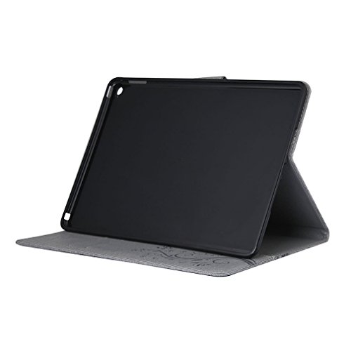 SZHTSWU Kunstleder Tasche für iPad 2 3 4, Magnetverschluss Schmetterling Blumen Series PU Leder Tasche Hülle Schutzhülle Flip Wallet Case Ledertaschemit Kartenfächern und Ständerfunktion für Apple iPad 2 3 4 (Grau) - 4