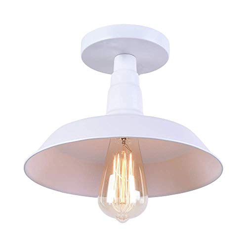 Huahan Haituo Éclairage industriel Edison Semi Flush Mount Mini Vintage plafonnier (ampoule non comprise)(ruggine)