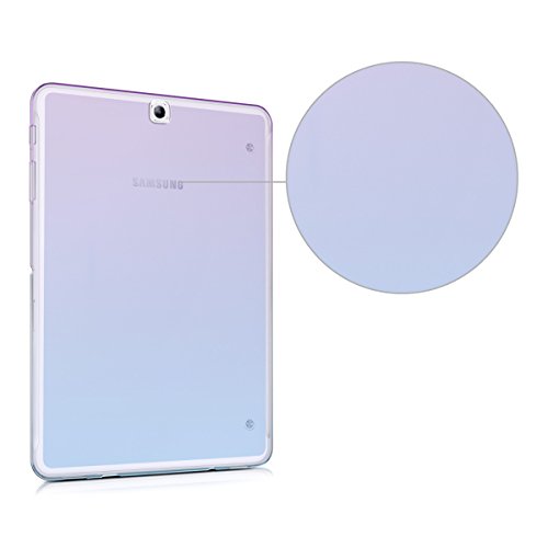 kwmobile Hülle für Samsung Galaxy Tab S2 9.7 T810N/T813N/T815N/T819N – Case Handy Schutzhülle TPU Silikon für Tablet – Backcover Cover klar Violett Blau Transparent - 4