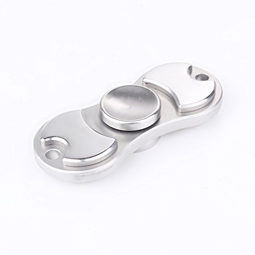 Fingertip Gyro Hand spinner, Finger Gyro Double Blade, Focus Anxiety Relief,High Quality Durable Stress reliever Anxiety Reducer, Focus Idle Killing Time (Silve)