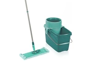 ‎LEIFHEIT Leifheit rückenschonendes Set Clean Twist XL, Bodenwischer mit Wischbezug für sensible Böden wie Parkett oder Echtholz, Wischer mit Schleudertechnologie, 20L Eimer, Wischmopp mit Click-System