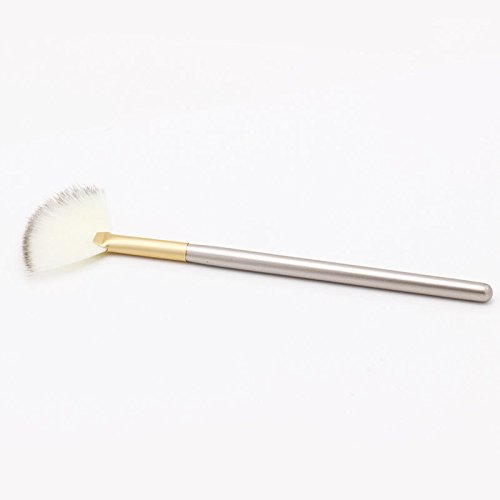 LEAPCROWN 1 Pc Professional Blush Brush Makeup Tool Fan Shape Small Size Champaign Gold
