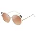Produktbild hongxin Frauen Cat Eye Sonnenbrille Klassische Metallrahmen Spiegel Brillen UV400