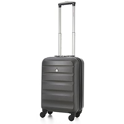 Aerolite ABS Bagage Cabine Bagage à Main Valise Rigide Légere à 4 Roulettes , Approuvées pour Ryanair , Easyjet , Air France , Lufthansa , Jet2 , Monarch et Plus , Gris Foncé