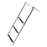 Die Klapphalterung ermöglicht das Umklappen der Leiter über die Plattform für eine einfache Montage.