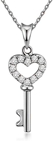 Mother's Day Gifts Lock Your Heart Key Pendant Necklace Women Girls 925 Sterilng Silver Necklaces Chain 18"