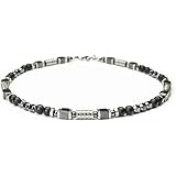 Collier Surfer En Métal Acier - Gris Noir Avec Perles Hématite - Neuf Jamais Porté