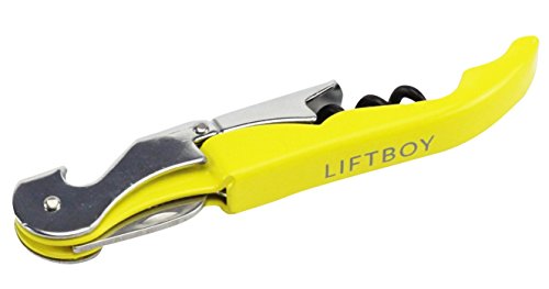 Liftboy Kellnermesser mit Doppelhebel in Gelb – Korkenzieher, Wein-Messer, Flaschenöffner, Kellner-Besteck mit Kapsel-schneider – Flaschen leicht Öffnen mit Sommeliermesser - 2