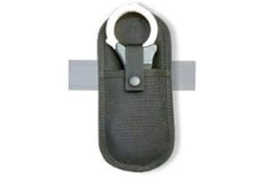 H&H Protec Black Rigid Handcuff Holder, 1000D Nylon, Quick Access, 50mm Belt Loop, Suitable for 55mm Duty Belts