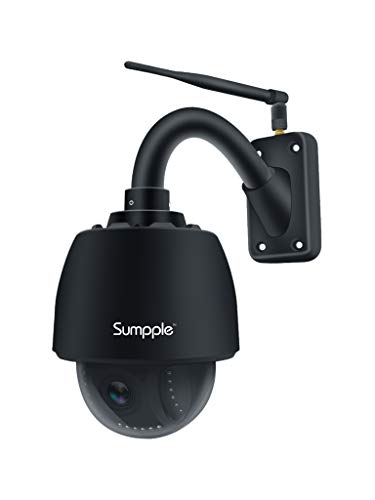 Preisvergleich Produktbild Überwachungskamera WLAN IP Kamera für Außenbereich mit Bewegungserkennung PTZ Kamera Außen mit 4X Optischer Zoom Videoaufzeichnung (Schwarz,8G)