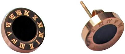 Original Enez Stud Earrings Rose Gold Stainless Steel Diameter 10 mm R888 + Gift Bag
