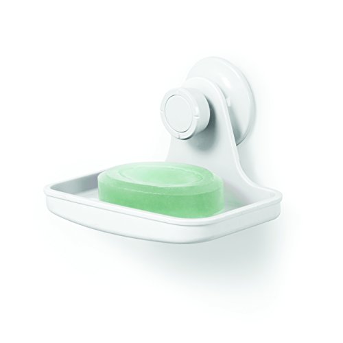 Umbra 1004433-660 Flex GEL-LOCK Soap Dish, Seifenschale mit Gel-Lock Saugnapf aus Kunststoff, Weiß - 2