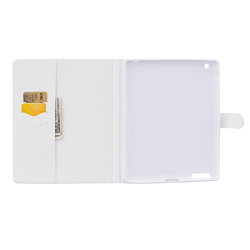 iPad 2 iPad 3 iPad 4 Hülle, DEENOR Bunt Painting und Stilvoll Brieftasche Tasche PU Leder Flip Protective Stand Tasche Schutzhülle Hülle für Apple iPad 2 iPad 3 iPad 4 Generation.[Glasses Cat] - 7