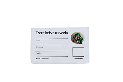 6 x Detektivausweis für Kindergeburtstag mit Clip, Hülle und Umhängeband - 5