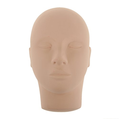 Closed Eyes Mannequin Training Head Aid for Eyelash Extension Makeup Practice Nude