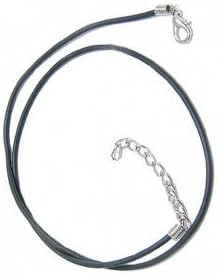 1 Necklace Costume Jewellery Unisex Series OUP Surf Style Black Leather Cord 45 cm x 2 mm Gold and Silver Rings
