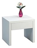 HomeTrends4You 517050 Side Table 45 x 40 x 38 cm High Gloss White (Kitchen &amp; Home)