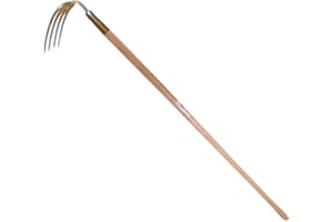 SHW-FIRE Zoccoli di pollo, manico in frassino da 135 cm, per l'allentamento e la ventilazione di terreni, per la raccolta o altri lavori di giardinaggio