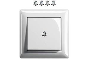 Generisch Generic 4 Pieces Watches/Bell Symbol Stickers, Switch Stickers (R75/3) T (Black/Chrome, 1 x 1cm)