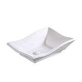 Tamaño: 52X37X12.5cm BS Lavabo de porcelana para baño - Lavabo sobre encimera cuadrada Personalidad Lavabo para baño Lavabo para lavabo de arte Lavabo de lavado de cerámica Lavabo de lavado, 52X37X12.5cm Cuenca de arte