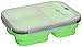 Produktbild PuTwo klappbar BPA frei Bento Lunch Box mit 3 Fächer und Besteck, Silikon, grün, 23.5x17x4cm