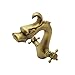 Produktbild LIBINA Antique Brass Dragon Style Bad Sink Faucet Zwei Handle Single All Copper Vintage Bath Basin Bath Mixer Tap Vanity Wasserhahn mit heißen und kalten Rohren, Deck Mount