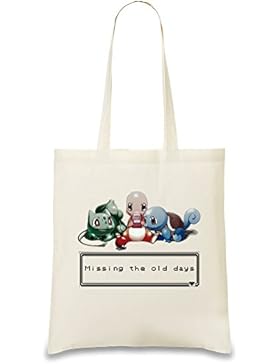 Pokemon Missing The Old Days Benutzerdefinierte Gedruckt Tasche Einkaufstasche Tragetasche