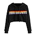 Produktbild UFACE Damen Langarm Rainbow Color Kapuzen-Sweatshirt Bluse Tops