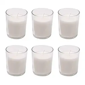 Ein Sof Wax Votive Candles, Pack of 6, White Unscented