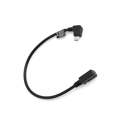 SYSTEM-S Micro USB 90° links gewinkelt Winkelstecker zu Micro USB Buchse Datenkabel Ladekabel ca. 27cm Adapter Kabel Verlängerung