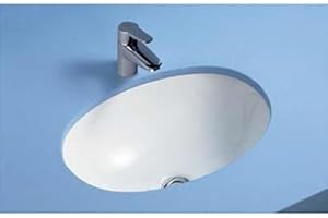 ARREDOBAGNOECUCINE Lavabo lavandino ovale sottopiano da incasso in ceramica bianca, misura cm.57