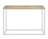 Dimensiones 120x35x82 cm DS Dropshipping Mesa Recibidor iCub, Color Blanco, Dimensiones 120 x 35 x 80 cm, Fabricado en España en Madera de Pino Maciza con Estructura de Tubo de Acero