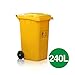 Produktbild LILY-trash can Im Freien Starke Plastik-große Kapazitäts-Pedal-Art Abfalleimer, Hotel-Krankenhaus-Schulquadrat-Straßen-Mülleimer, Gelb (Color : Yellow, Größe : 240L)