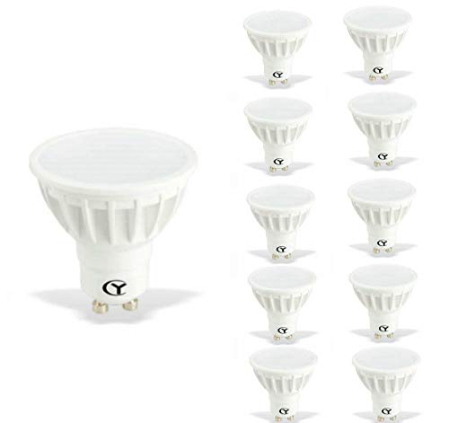 CY LED 240 V 6 W GU10 LED bombillas - 6000 K luz blanca fría de focos para - 600 lumens, 50 watt - equivale a bombilla de 60 Degree ángulo del haz de luz unidades 10 unidades