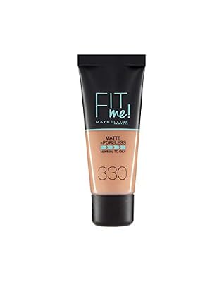 Maybelline New York Fit Me ! Fond de Teint Ton sur Ton Matifiante 330 Caramel Doré 1 Unité 36 g